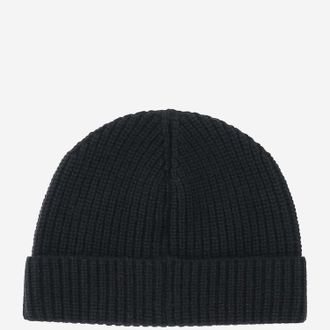Valentino Garavani Mens Wool Beanie With Logo Black Virgin Hat