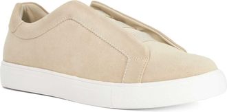 Dune London Mens Tylers - Lace-Less Trainers - Beige Leather - Size UK 10