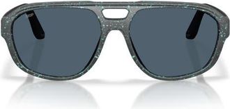 Costa Street Heat 55mm Polarized Rectangular Sunglasses in Matte Aqua Drip /Gray at Nordstrom