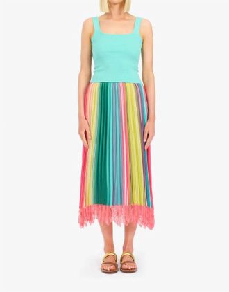 Le Superbe Super Stripe Pleated Skirt In Summer Time