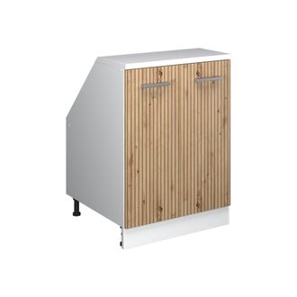 Vicco Armario De Cocina Para Techo Inclinado R-line, Roble Artesanal, 60 Cm Con 2 Puertas, 60 Cm De Profundidad, Vicco