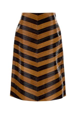 Fendi Two Tone Leather Skirt