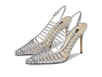Nine West Filane Womens Shoes Silver Mirror Metallic : 5.5 M, Leather