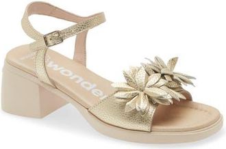 Wonders Flower Ankle Strap Slide Sandal in Max Platino at Nordstrom, Size 9.5-10Us