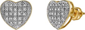 LuvMyJewelry Eden 10K Yellow Gold Cluster Diamond Unisex Earrings - 0.24 Cts
