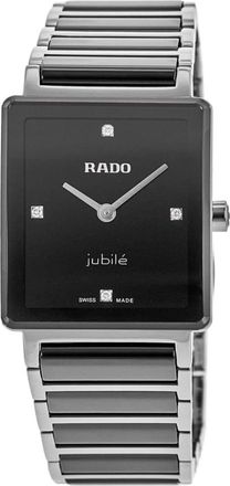 Rado Integral S Quartz Jubile Diamonds Black Dial Ceramic & Stainless Steel Womens Watch R20250712