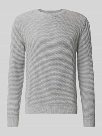 Review Strickpullover mit Strukturmuster in Hellgrau Melange, Größe XL
