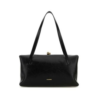 Jil Sander Black Leather Goji Pillow Handbag