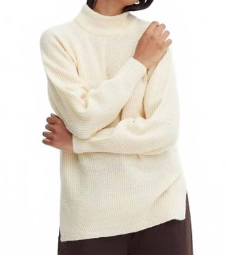 Ichi Marat Turtleneck Long Sleeve Sweater In Tapioca