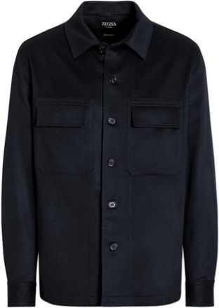 Ermenegildo Zegna Giacca Camicia in Cashmere - - Jackets - Uomo - Blu - M