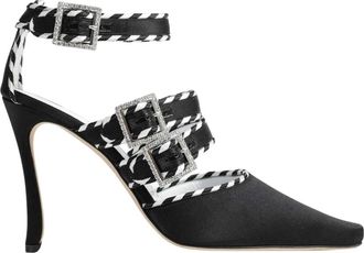 Manolo Blahnik Hangisi 105 Satin Pump - Dames - Pumps - Zwart - 40 EU - Satijn - Schoenen