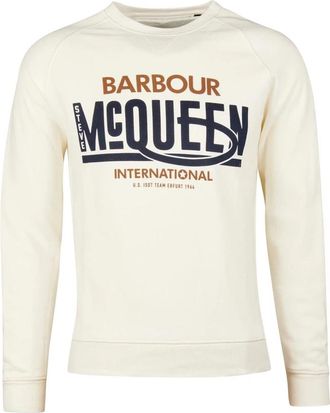 Barbour Randall Crew Sweatshirt in Whisper White - Heren - Sweatshirts - Wit - L - Katoen - Hoodies & sweatvesten