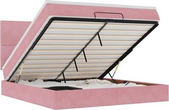 vidaXL Vidaxl - Ottoman Bed with Mattresses Pink 160x200cm Velvet