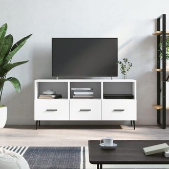 Berkfield Home TV Cabinet White 102x36x50 cm Engineered Wood | Size: 102 x 36 x 50 cm
