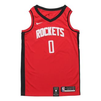 Nike NBA Rockets Westbrook 0 Away Sports Basketball Jersey Red BV7992-662
