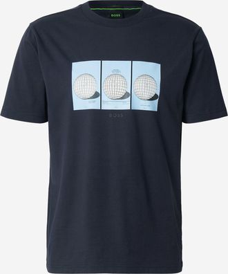 HUGO BOSS Mens T-Shirt Printed Cotton Navy T-Shirts And Polos
