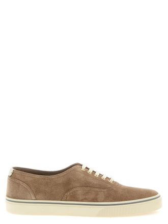 Brunello Cucinelli Beige Calfskin Low Top Mens Sneakers