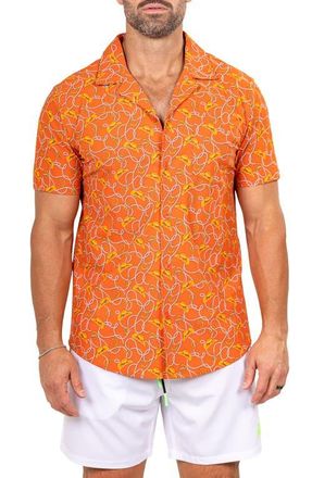 Maceoo Marthy Orange Camp Shirt at Nordstrom, Size 5