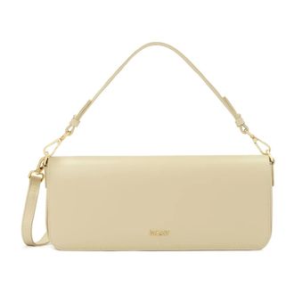 Kazar Tassen, Dames, Beige, ONE Size, Leer, Lichte rechthoekige handtas met twee banden