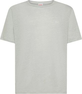 Sun 68 Jersey Linen S/S - Heren - T-shirts - Grijs - L - Linnen - Tops
