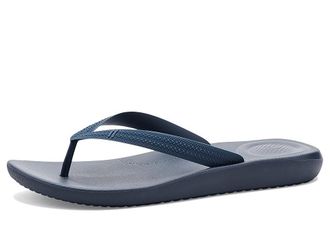 FitFlop Iqushion Textured-Strap Flip-Flops Mens Wedge Shoes Midnight Navy : 12.5 M (D), Rubber
