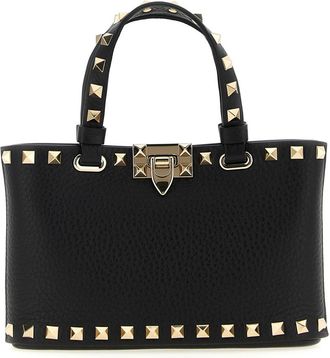 Valentino Garavani Black Rockstud Mini Satchel Bag