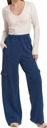 Dear John Denim Becca High Rise Cargo Sweatpants In Dark Indigo