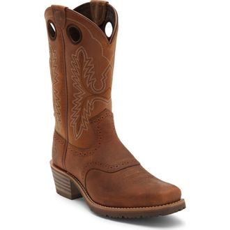 Ariat Hybrid Roughstock Square Toe Cowboy Boot in Brown at Nordstrom Rack, Size 7.5