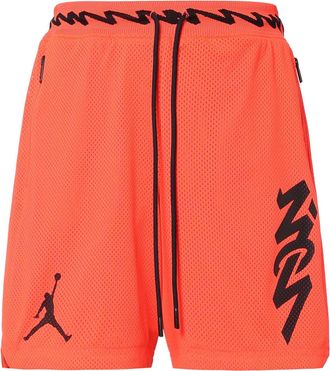 Nike Jordan Air Jordan Dri-FIT Zion Mesh Basketball Sports Alphabet Printing Quick Dry Breathable Shorts Red DH0597-635