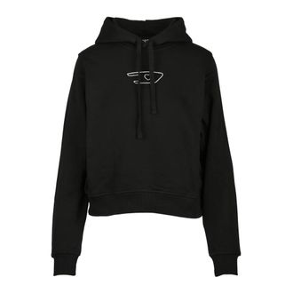 Diesel Kort Sweatshirt - Dames - Hoodies - Zwart - S - Katoen - Hoodies & sweatvesten
