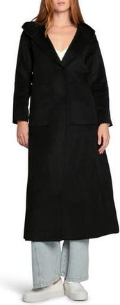 Belle & Bloom Walk My Way Wool Blend Hooded Coat in Black at Nordstrom Rack, Size X-Small