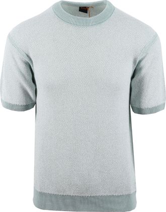 Boss Orange by Hugo Boss Mens KANTONIO KNITTED T-SHIRT TURQUOISE - Green Cotton - Size X-Large