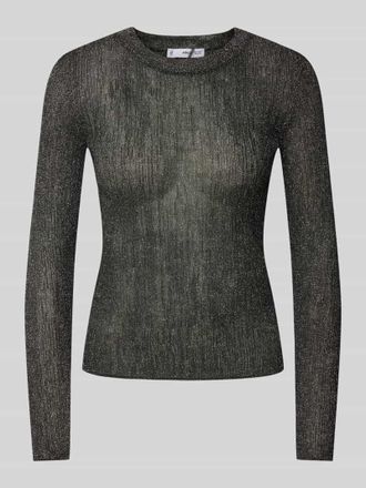 Mango Longsleeve mit Effektgarn Modell TUNG in Black, Gr&ouml;&szlig;e L