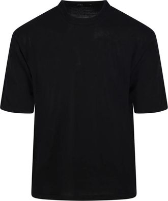 Roberto Collina Comfortabele pasvorm ronde hals trui - Heren - T-shirts - Zwart - M - Katoen - Tops