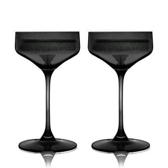 Viski Reserve Nouveau Crystal Coupes in Black at Nordstrom