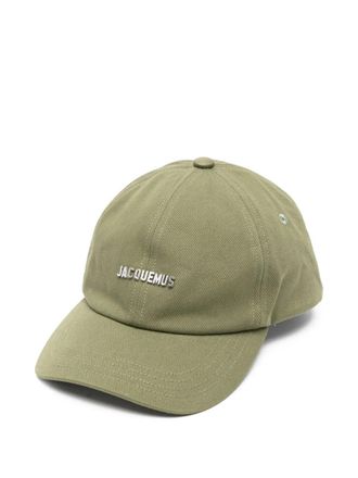 Jacquemus The Gadjo logo-plaque baseball cap - unisex - Cotton - 58 - Green