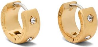 Kate Spade New York crystal chunky huggie hoop earrings in Gold Clear at Nordstrom