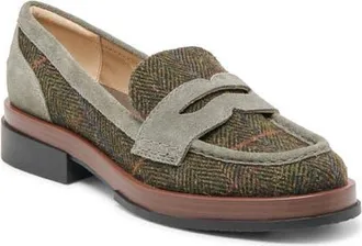 Dolce Vita Abey Penny Loafer in Olive Plaid Tweed at Nordstrom, Size 5.5