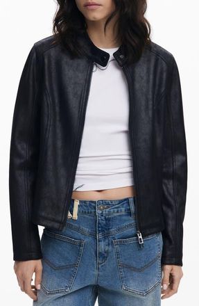 Desigual Faux Leather Jacket in Black at Nordstrom, Size X-Large