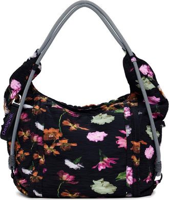 Desigual Ruched Floral Shoulder Bag in Black at Nordstrom