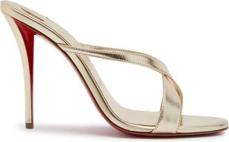 Christian Louboutin Mulazee Cross 100 Metallic Leather Sandals - Gold - 37 (IT37/ UK4)