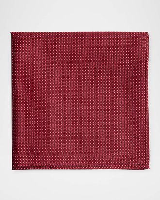 Stefano Ricci Men & apos;s Micro-Geometric Silk Pocket Square