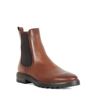 Dune London Womens Ladies Poema - Cleated Sole Chelsea Boots - Tan material_leather1 - Size UK 3