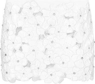 Dolce & Gabbana floral-embroidery miniskirt - women - Cotton - 40 - White