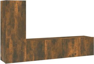 vidaXL Vidaxl - Set De Muebles De Tv 3 Pzas Madera Contrachapada Roble Ahumado