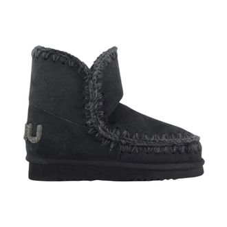 Mou Glitter Logo Zwarte Eskimo Boots - Dames - Winterlaarzen - Zwart - 37 EU - Wol - Schoenen