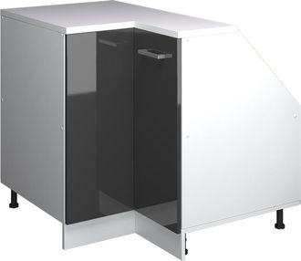 Vicco Armario Para Techo Inclinado Armario De Esquina Rion, Antracita Alto Brillo, 75.6 X 81.6 Cm Con 1 Puerta, Carcasa Del Armario 60 Cm De Profundidad, Vi