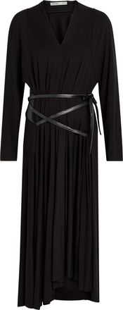 AARON ESH Belted Jersey Midi Dress - Black - 12 (UK12 / M)