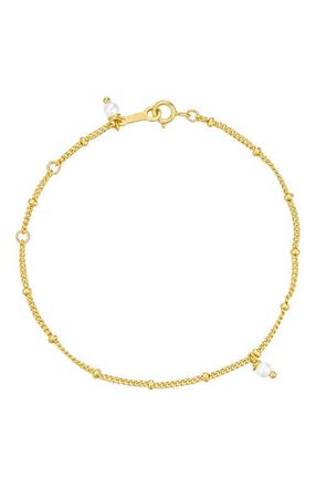 Untamed Petals Bijou Dainty Pearl Bracelet in Gold at Nordstrom