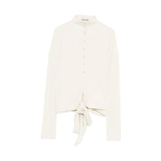 Low Classic Shirts, female, Beige, M, Button Up Wrap T-shirt